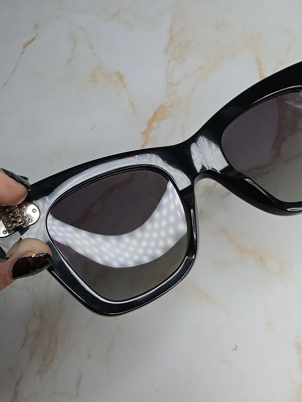 Celine Oversized Polarized cat-eye acetate sunglasses Black Cl4004IN